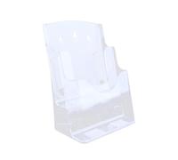 mophrati Porte-brochures en acrylique transparent, incliné, antidérapant, fixation murale, pour documents et brochures. Organisateur de comptoir transparent, clair, A6 2 niveaux
