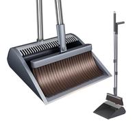 MOPUP Ensemble Balai et Pelle à poussière avec Long Manche, Balai Vertical et Pelle pour Nettoyage des sols, Rotatif à 180 °, Balai intérieur et de Camping, avec Pelle, 99 Pouces