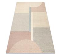 Moquette en laine FLUX 461.1.AE990 OSTA - Géométrique structurelle loft crème / beige 240x340 cm