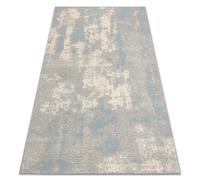 Moquette en laine FLUX 461.2.AE500 OSTA - Abstraction structurelle loft crème / bleus 200x300 cm