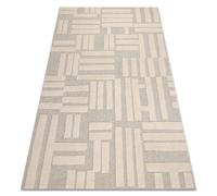 Moquette en laine FLUX 461.95.AE110 OSTA - Géométrique structurelle loft crème / beige 80x140 cm