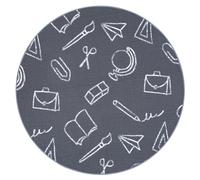Moquette pour enfants SCHOOL Cercle école gris cercle 133 cm