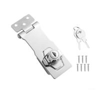 Moraillon de verrouillage robuste et agrafe avec serrure à cylindre à came, kit de loquet de sécurité en acier inoxydable pour abri de jardin, porte de garage, porte de placard, cadenas réglable en