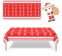 MORAINJAY Nappe de Noël,137x274cm Nappe Rectangulaire,Joyeux Noël Housse de Table en Antitache Imperméable Lavable,pour Fête de Noël,Décoration de Table Noel