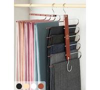 MORALVE - Lot de 2 cintres gain de place en bois pour écharpes et pantalons