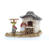 Moranduzzo Boulanger avec Four pour Crèche de 6 cm Échelle 1:32 - Mini 6 - Figurine Incassable, Style XVIIIe, Peinte à la Main, Sculpteur M. Landi, Made in Italy
