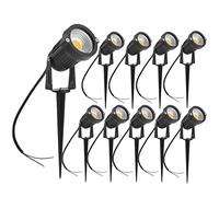 MORATER Lot de 10 Spot LED COB 5W 220V Spots Jardin Orientables avec Piquet Luminaires Extérieur Jardin Terrasse (Blanc Chaud, 10)