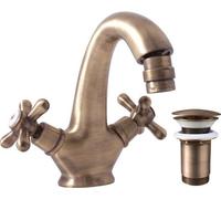 MORAVA RETRO - Mélangeur bidet avec vidange, laiton vieilli (Bronze) MK143.0SM, RAV Slezák