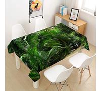 Morbuy 3D Forêt Nappe Rectangulaire Anti Tache Nappe de Table Imperméable Lavable et Facile d'entretien Imprimé Nappes pour Ménage Table Basse Jardin Extérieure (Forêt Tropicale,140x140cm)