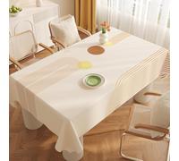 Morbuy 3D Impermeable Nappe Rectangulaire en PVC,Durabilité Nappe Rectangulaire Anti Tache, Protege Table,Protection de Table pour Cuisine ou Pique Nique (Beige Clair,60x120 cm)