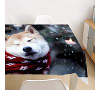 Morbuy 3D Nappe Rectangulaire Chien Imprimé Anti Tache Nappe de Table Imperméable Lavable et Facile d'entretien pour Ménage Table Basse Jardin Extérieure Picnic (Akita,140x200cm)