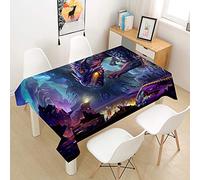 Morbuy 3D Nappe Rectangulaire Dragon Imprimé Anti Tache Nappe de Table Imperméable Lavable et Facile d'entretien pour Ménage Table Basse Jardin Extérieure (Dragon maléfique,140x220cm)