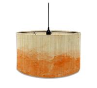 Morbuy Abat-Jour Lampe Plafond en Bambou, imprimé Dégradé Aquarelle, Forme Tambour Pliable Moderne Abat-Jour pour Hôtel et Maison Lampe de Chevet Lampe de Table Lampadaire (Jaune)