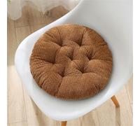 Morbuy Galette de Chaise Rond, Coussin de Chaise Velours Côtelé, Lavable de Coussin Chaise, Coussin Exterieur, Coussin Chaise Epais Tatami, pour Intérieur Extérieur Jardin (40X40cm-1PC,Café)