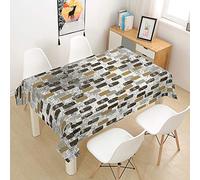 Morbuy Géométrie Nappe Rectangulaire Anti Tache Nappe de Table Imperméable Lavable et Facile d'entretien Nappes pour Ménage Table Basse Jardin Extérieure (Doodle Rectangle,140x240cm)