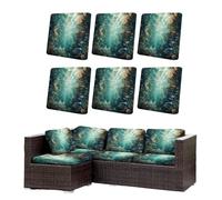 Morbuy Housse de Coussin Extérieur Lot de 6/8 Imperméable, Remplacement pour Coussin de Chaise Jardin & Canapé, Protecteur pour Salon Extérieur (Océan 4,6)