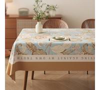 Morbuy Impermeable Nappe Rectangulaire en PVC Durabilité Nappe Rectangulaire Anti Tache, Protege Table,Protection de Table pour Cuisine & Pique Nique, Plantes Imprimée (Bleu Clair,120x160 cm)