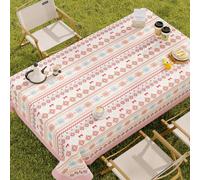 Morbuy Impermeable Nappe Rectangulaire en PVC Durabilité Nappe Rectangulaire Anti Tache, Protege Table,Protection de Table pour Cuisine & Pique Nique, Bohème Imprimée (Rose,90x140 cm)
