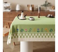 Morbuy Impermeable Nappe Rectangulaire en PVC,Durabilité Nappe Rectangulaire Anti Tache, Protege Table,Protection de Table pour Cuisine ou Pique Nique, Plantes Imprimée (Vert,140x200 cm)