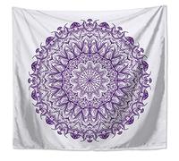 Morbuy Mandala IndienneTapisserie Tentures Murales, Hippie/Psychedelique Bohemian Rideaux Décoration Idéale Tenture Couverture Pique-Nique Nappe Serviette de Plage Salon Décor (150 x 200cm, Violet)