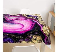 Morbuy Marbre Nappe Rectangulaire Anti Tache Nappe de Table Imperméable Lavable et Facile d'entretien pour Ménage Table Basse Jardin Extérieure Picnic (Violet,140x140cm)