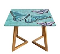 Morbuy Nappe de Table Lavable, Nappe Carrée Imperméable, avec Bord Élastique, pour Jardin, Intérieure, Extérieure, Anti Tachesm, Imprimé Papillon (Tissu,170x170cm)