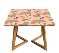 Morbuy Nappe de Table Lavable, Nappe Carrée Imperméable, avec Bord Élastique, pour Jardin, Intérieure, Extérieure, Anti Tachesm, Impression 3D (Parapluie,170x170cm)
