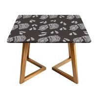 Morbuy Nappe de Table Lavable, Nappe Carrée Imperméable, avec Bord Élastique, pour Jardin, Intérieure, Extérieure, Anti Tachesm, Style Paisley Exotique (Marron foncé,170x170cm)