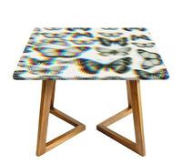 Morbuy Nappe de Table Lavable, Nappe Carrée Imperméable, avec Bord Élastique, pour Jardin, Intérieure, Extérieure, Anti Tachesm, Imprimé Papillon (fantôme,170x170cm)