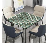 Morbuy Nappe de Table Lavable, Nappe Carrée Imperméable, avec Bord Élastique, pour Jardin, Intérieure, Extérieure, Anti Tachesm, Motifs Classiques (Vagues,100x100cm)