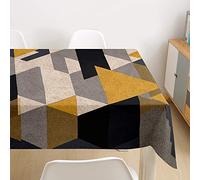 Morbuy Nappe Rectangulaire Patchwork Imprimé Anti Tache Nappe de Table Imperméable Lavable et Facile d'entretien pour Ménage Table Basse Jardin Extérieure Picnic (Gruau Noir,140x160cm)