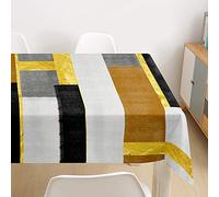 Morbuy Nappe Rectangulaire Patchwork Imprimé Anti Tache Nappe de Table Imperméable Lavable et Facile d'entretien pour Ménage Table Basse Jardin Extérieure Picnic (Gris Kaki,140x240cm)
