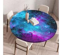 Morbuy Nappe Ronde Élastique,Motif Galaxie 3D Nappe Ronde Imperméable Anti Tache Couverture de Table Nappes pour Decoration Fête Cuisine Jardin Exterieur (Univers,Diamètre 120cm)