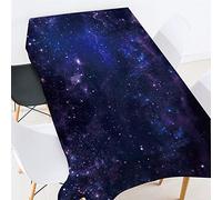 Morbuy Nappes Rectangulaires Anti Taches,3D Galaxie Ciel étoilé Imprimé Nappe Imperméable Anti-Salissure Lavable pour Decoration Ménage Cuisine Jardin Picnic Exterieur (Ciel étoilé,150x260cm)