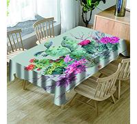 Morbuy Nappes Rectangulaires Anti Taches, 3D Plante Imprimé Nappe Imperméable Anti-Salissure Lavable pour Decoration Ménage Cuisine Jardin Picnic Exterieur (Plante Cactus,150x210cm)
