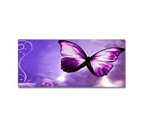 Morbuy Paillasson Bienvenue Tapis d'Entrée Impression de Papillons en 3D Tapis de Bain Antidérapant Tapis de Sol,Tapis Antidérapant pour Salon,Chambre à Coucher,Cuisine (Blanc Violet,40x60cm)