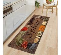 Morbuy Paillasson Bienvenue Tapis d'Entrée Impression d'épices 3D Tapis de Bain Antidérapant Tapis de Sol, Tapis Antidérapant pour Salon,Chambre à Coucher,Couloir,Cuisine (Marron,40x120cm)