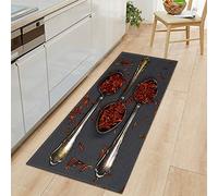 Morbuy Paillasson Bienvenue Tapis d'Entrée Impression d'épices 3D Tapis de Bain Antidérapant Tapis de Sol, Tapis Antidérapant pour Salon,Chambre à Coucher,Couloir,Cuisine (cuillère,40x120cm)