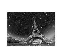 Morbuy Paillasson Bienvenue Tapis d'Entrée Imprimé Tour Eiffel Vintage Tapis de Bain Antidérapant Tapis de Sol, Tapis Antidérapant pour Salon,Chambre à Coucher, Cuisine (Ciel étoilé,80x120cm)