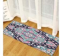Morbuy Paillasson Bienvenue Tapis d'Entrée Paisley Mandala Tapis de Bain Antidérapant Tapis de Sol, Tapis Antidérapant pour Salon,Chambre à Coucher,Couloir,Cuisine (Motif Coeur pêche,40x120cm)