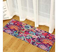 Morbuy Paillasson Bienvenue Tapis d'Entrée Paisley Mandala Tapis de Bain Antidérapant Tapis de Sol, Tapis Antidérapant pour Salon,Chambre à Coucher,Couloir,Cuisine (Paisley Ethnique,60x90cm)