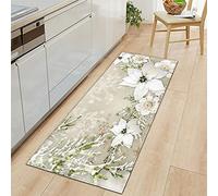 Morbuy Paillasson Bienvenue Tapis d'Entrée Plantes et Fleurs en 3D Tapis de Bain Antidérapant Tapis de Sol, Tapis Antidérapant pour Salon,Chambre à Coucher,Cuisine (Liliacées,40x120cm)