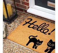 Morbuy Paillasson Coco, Tapis d’Entrée (Chat Noir,50x80cm)