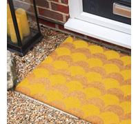 Morbuy Paillasson Coco, Tapis d’Entrée Extérieur et Intérieur en Fibre de Coco, Tapis Brosse Antidérapant avec Dossier PVC pour Porte d'Entrée et Jardin (Jaune,50x80cm)