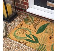 Morbuy Paillasson Coco, Tapis d’Entrée Extérieur et Intérieur en Fibre de Coco, Tapis Brosse Antidérapant avec Dossier PVC pour Porte d'Entrée et Jardin (Fleurs à Pois,45x70cm)