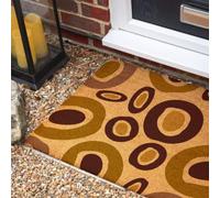 Morbuy Paillasson Coco, Tapis d’Entrée Extérieur et Intérieur en Fibre de Coco, Tapis Brosse Antidérapant avec Dossier PVC pour Porte d'Entrée et Jardin (Jaune et Violet,50x75cm)