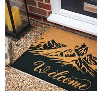 Morbuy Paillasson Coco, Tapis d’Entrée Extérieur et Intérieur en Fibre de Coco, Tapis Brosse Antidérapant avec Dossier PVC pour Porte d'Entrée et Jardin (Collines,45x70cm)