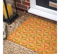 Morbuy Paillasson Coco, Tapis d’Entrée Extérieur et Intérieur en Fibre de Coco, Tapis Brosse Antidérapant avec Dossier PVC pour Porte d'Entrée et Jardin (Art Abstrait Mignon,45x70cm)
