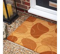 Morbuy Paillasson Coco, Tapis d’Entrée Extérieur et Intérieur en Fibre de Coco, Tapis Brosse Antidérapant avec Dossier PVC pour Porte d'Entrée et Jardin (Abstrait Marron,50x80cm)