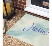 Morbuy Paillasson Coco, Tapis d’Entrée Extérieur et Intérieur en Fibre de Coco, Tapis Brosse Antidérapant avec Dossier PVC pour Porte d'Entrée et Jardin (Sables mouvants Bleus,50x80cm)
